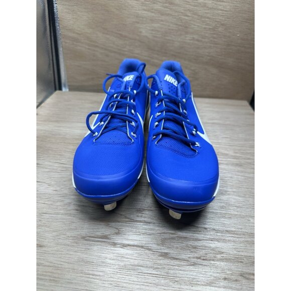Nike Flywire Baseball Shoes Blue Size 10.5 Metal Spikes Cleats Max Air Clipper - Picture 1 of 6